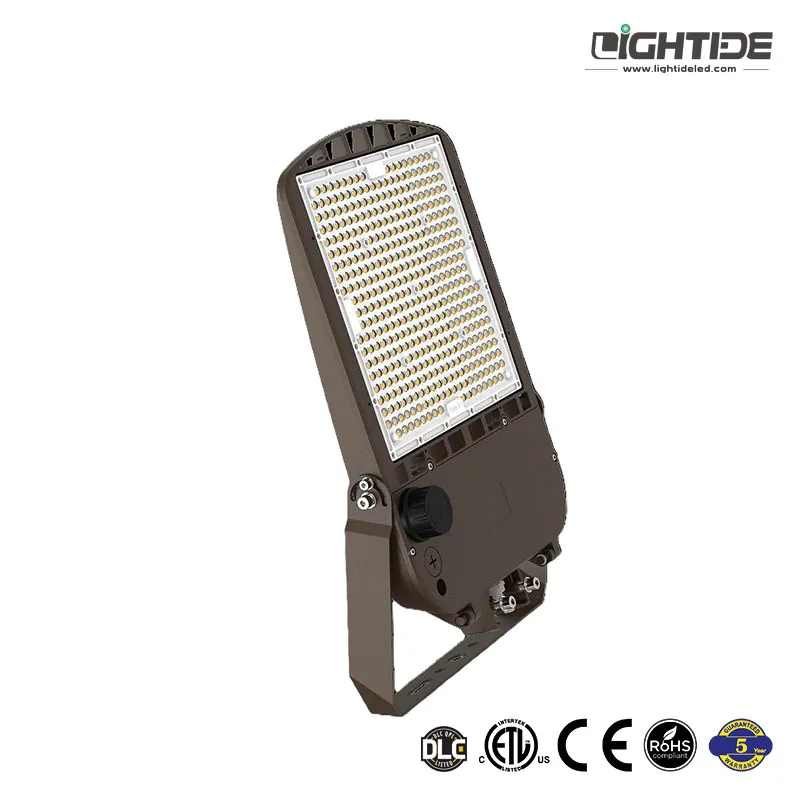 Lightide-DLC-QPL-slim-LED-shoebox-parking-lot-floodlights-yoke-mount