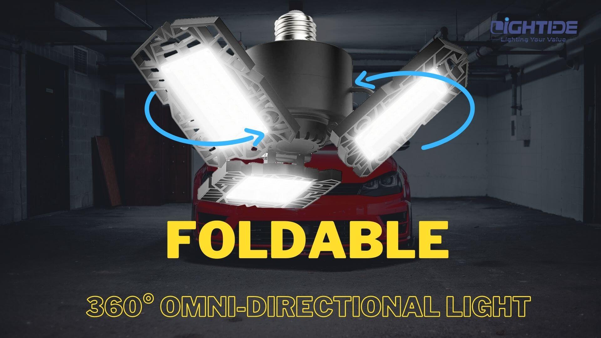 Lightide foldable LED Parking Garage Light lamps 60w-120w