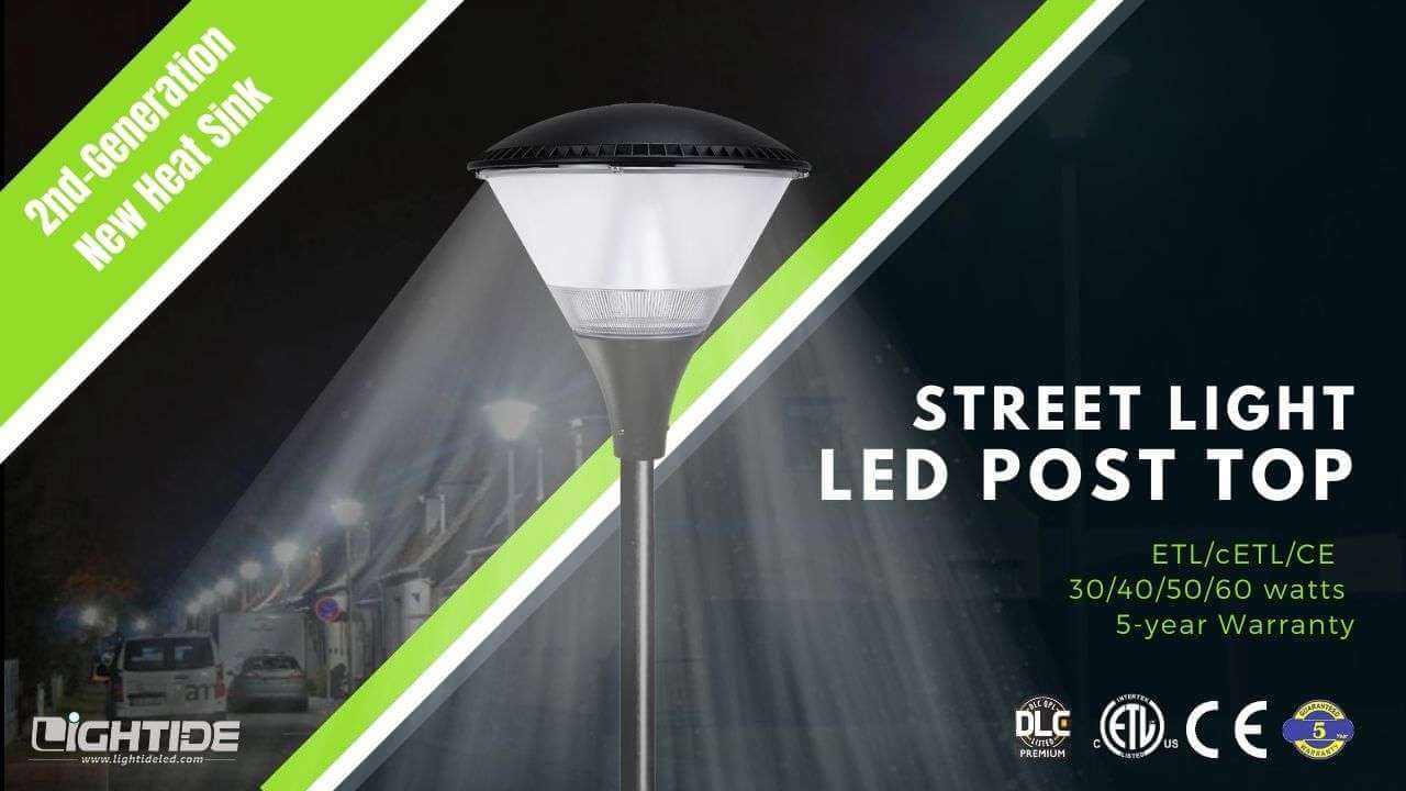Lightide 2nd-gen PTA series led post top street lights