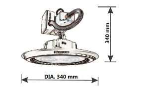 150w UFO led high bay emergency battery light size