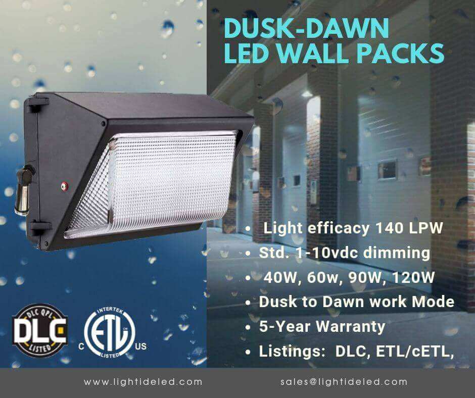 Lightide DLC QPL Wall Pack LED Lighting Fixture