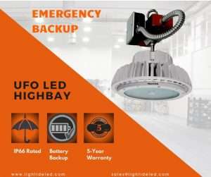 Emergency UFO LED High Bay Light Battery Backup