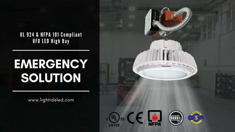 Lightide Emergency led high bay lights battery backup 100W-240W