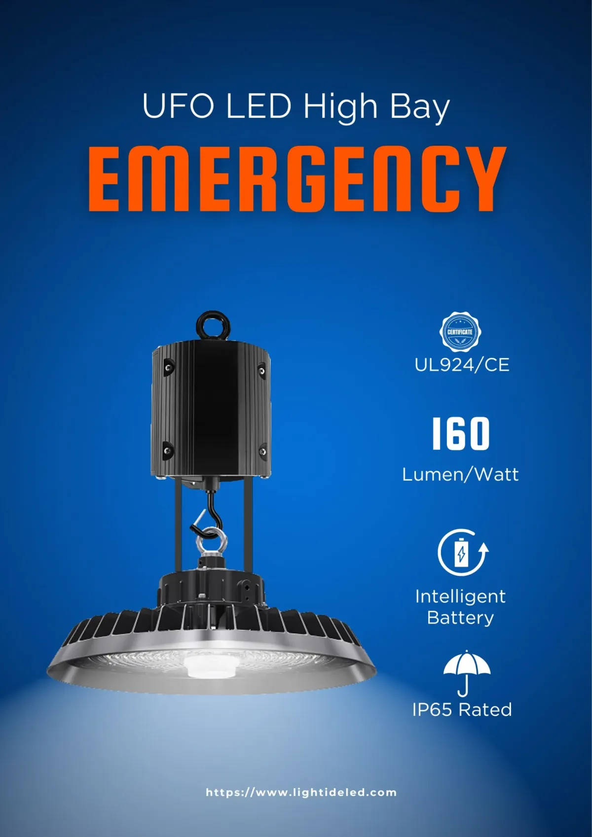 Lightide-emergency-UFO-led-high-bay-lights-with-battery-backup-80W-500W battery quality of led emergency lights