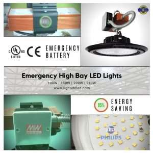 Lightide DLC-CE emergency UFO led high bay light battery backup 100W-240W-2