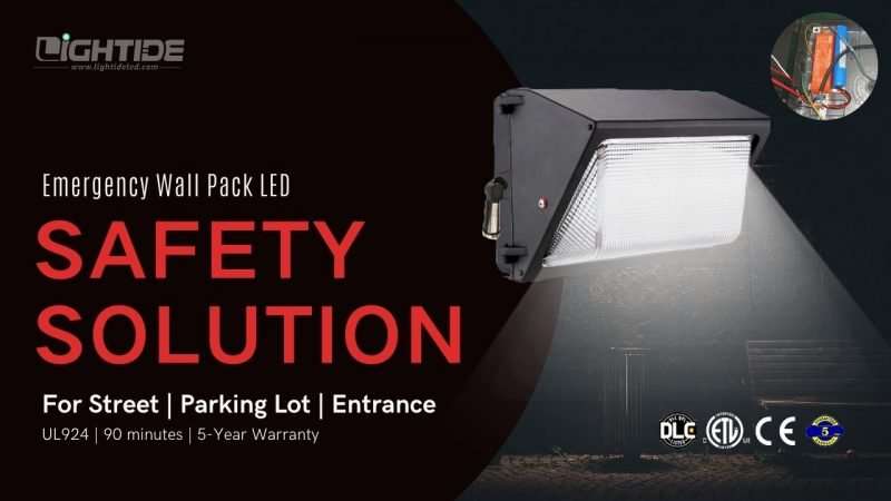 Lightide DLC Premium LED wall pack Lights battery backup