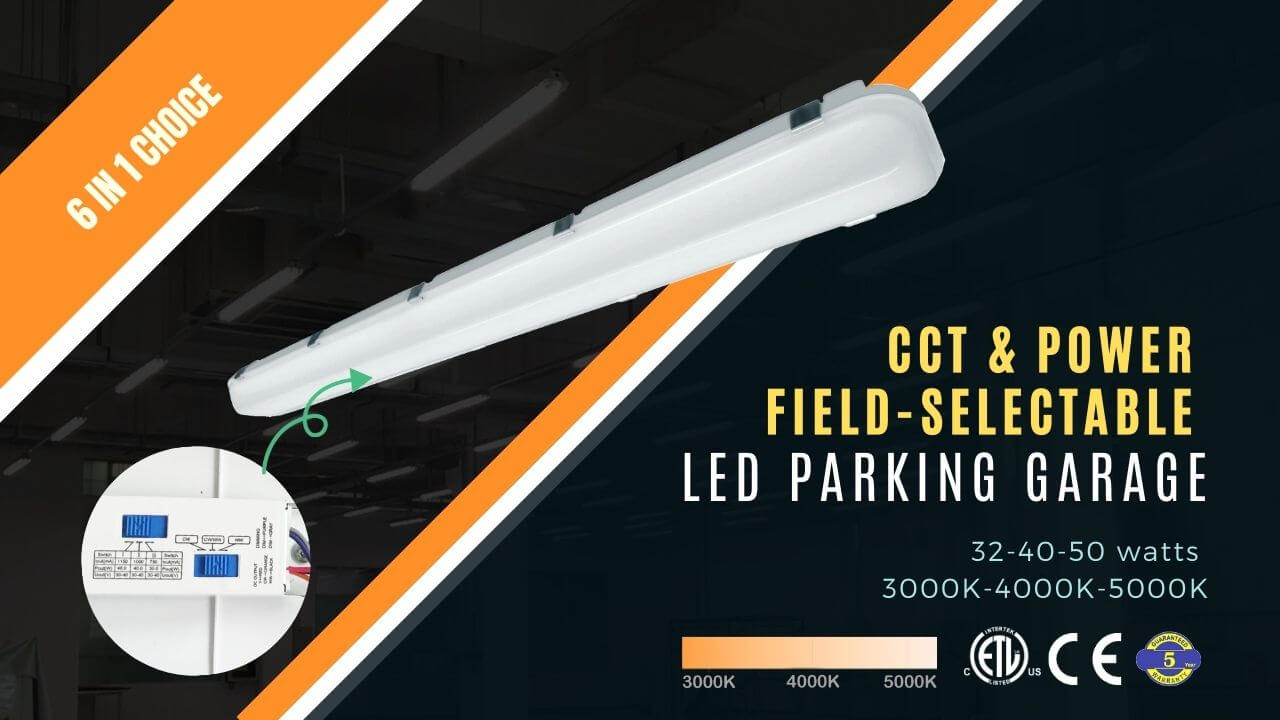Lightide 6in1 power & CCT change linear led garage lights