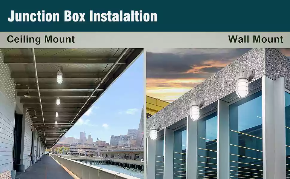 ceiling-wall mount INSTALLATION Vapor Proof Light Fixtures LED Jelly Jar Lights