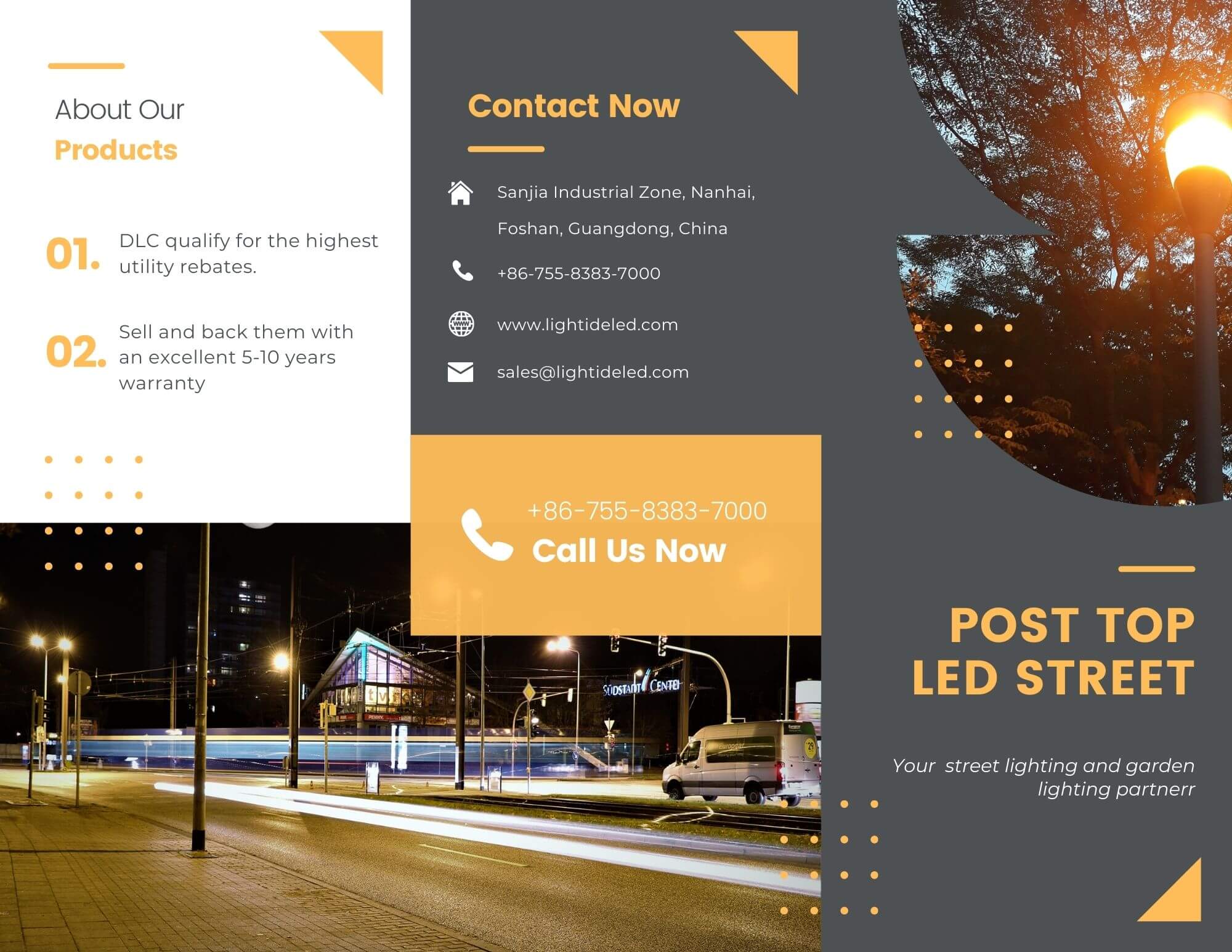 Lightide led street post top light brochure