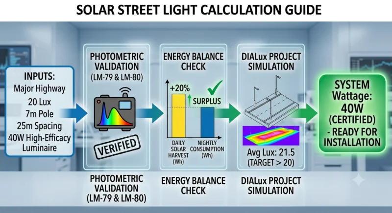 system validation with LM79 & LM80 Calculate Required Lumens and System Wattage for solar led street lights
